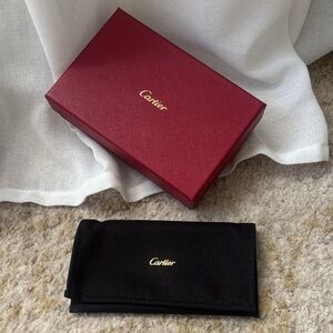 Cartier Red Jewelry Box with Black Pouch